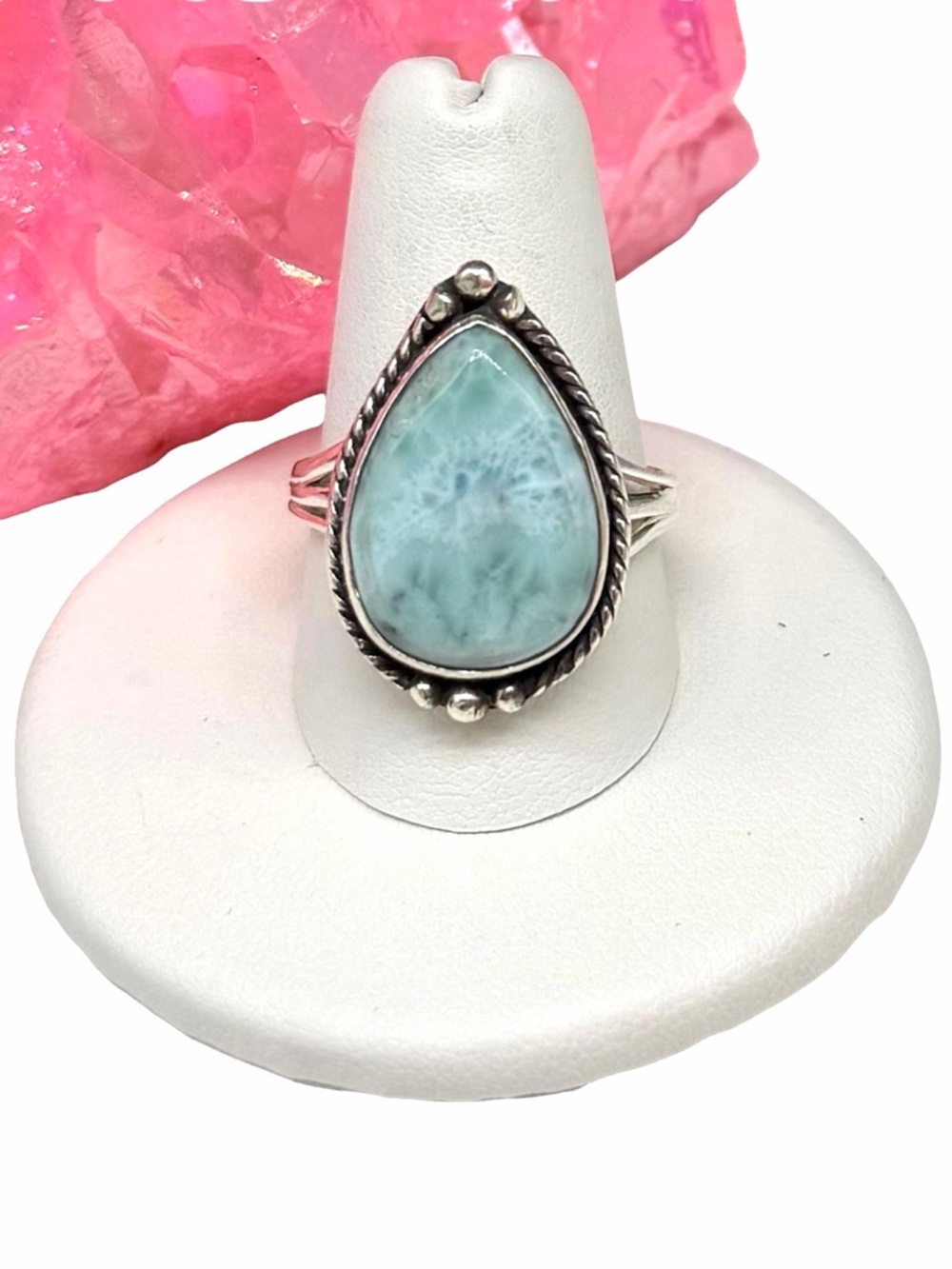 Larimar Ring Size 9.5 Solid 925 Sterling Silver